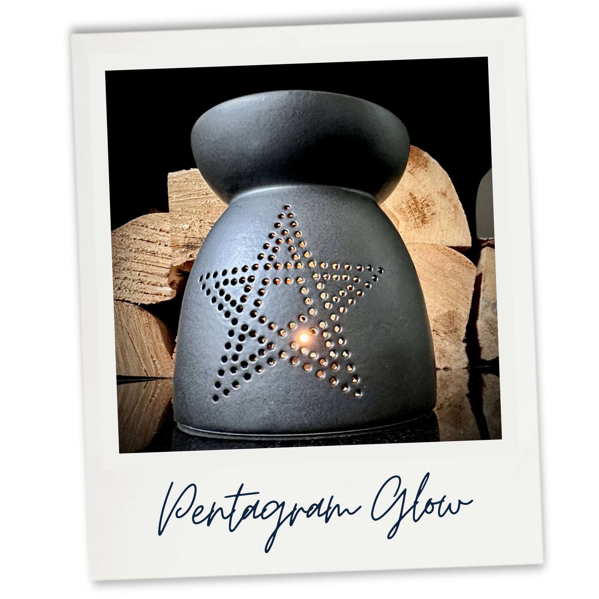 Black Halloween Pentagram wax warmer rear