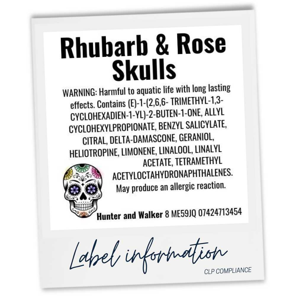 Rhubarb and Rose CLP safety label