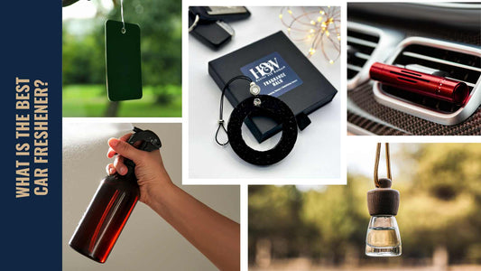 Five different car freshener delivery methods titled 'What is the best car freshener?'