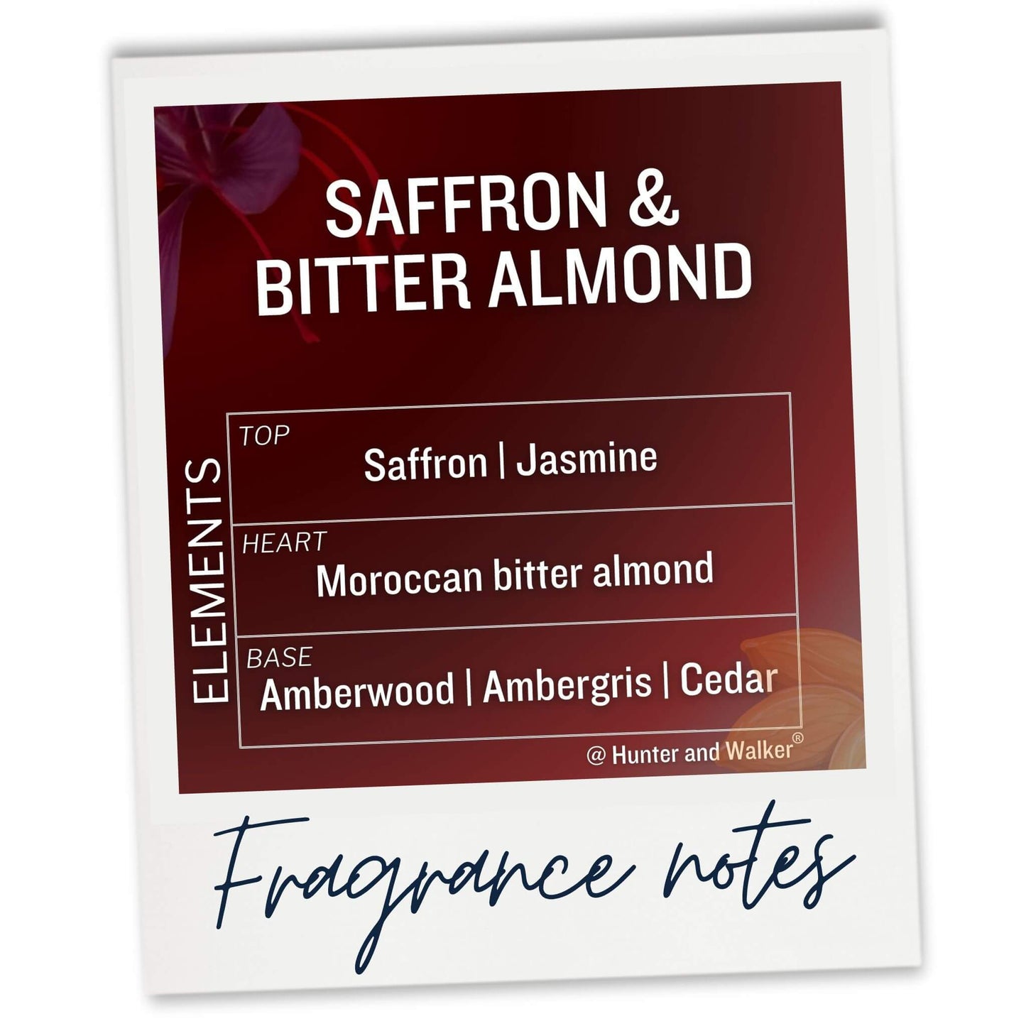 Saffron and Bitter Almond fragrance notes