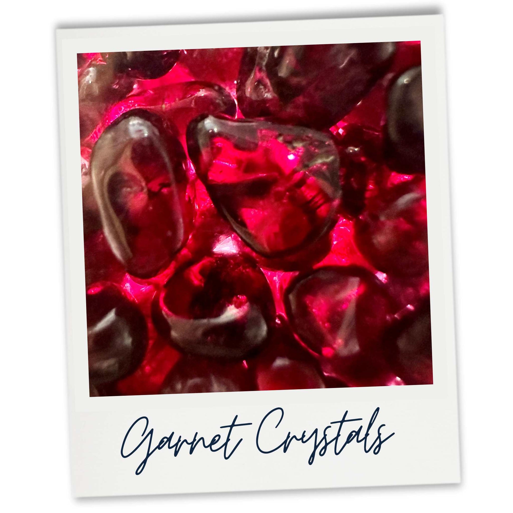 Garnet crystal gems used in our Dark Plum and Rhubarb wax melts
