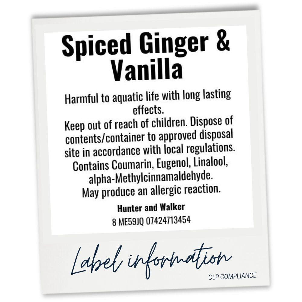 Spiced Ginger and Vanilla CLP safety product label information
