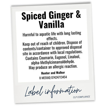 Spiced Ginger and Vanilla CLP safety product label information