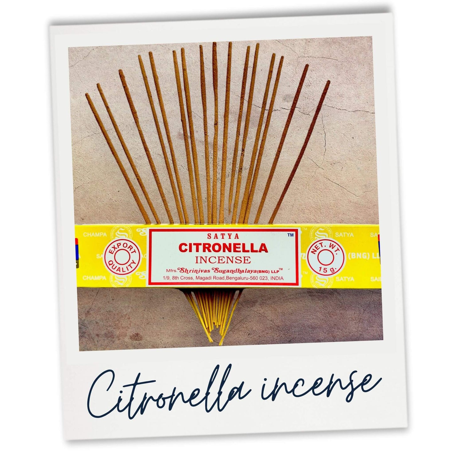 Natural Satya Citronella incense for mosquito repelling this summer